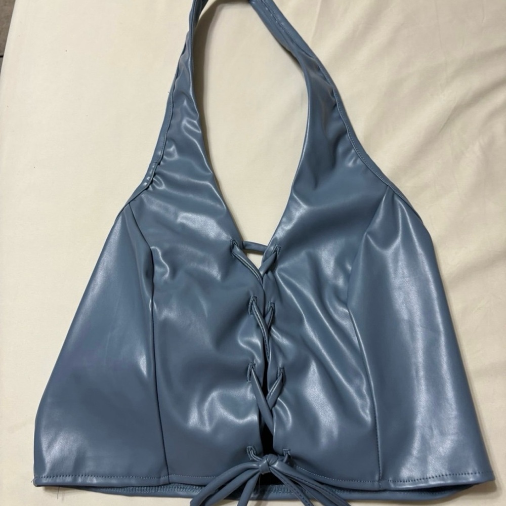 Fashion nova Corset latex halter top